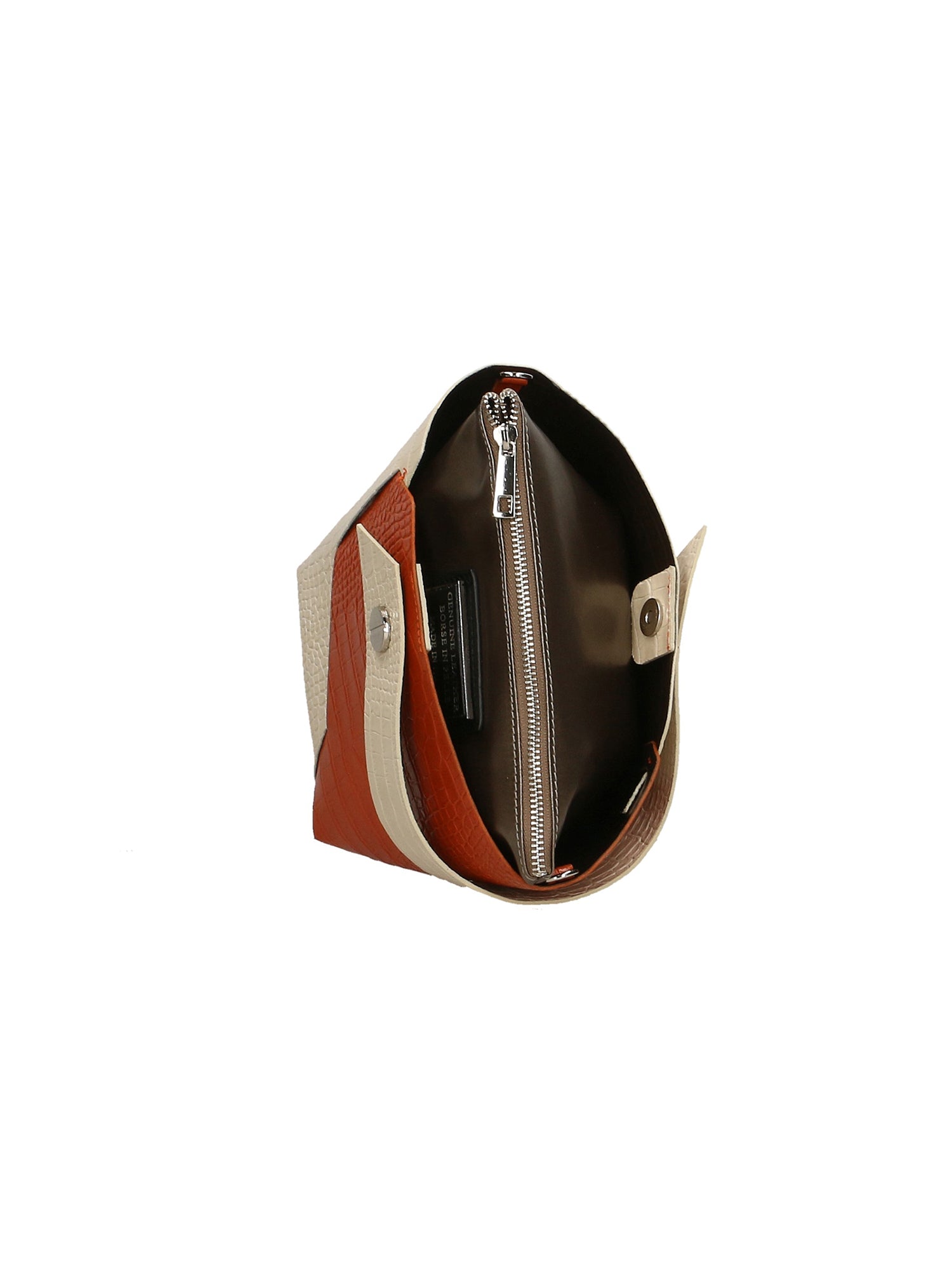 Ombretta Borsa a mano da donna Vera pelle 00643-C37+C35 BEIGE+ARANCIONE Gave Lux