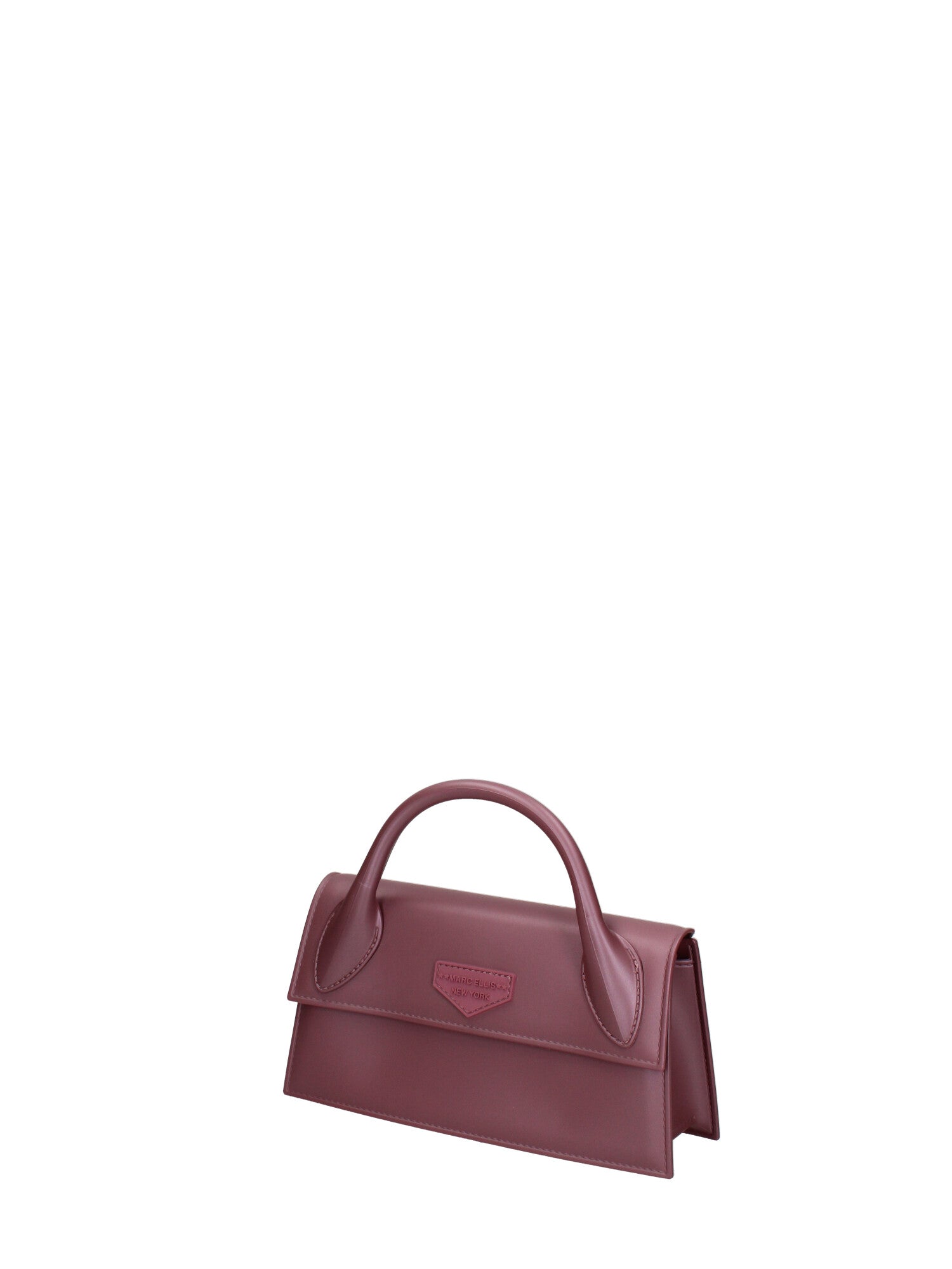 Borsa a mano da donna 100% gomma FLAT ARROW 24-DARK MAUVE-LIGHT OTTONE Marc Ellis
