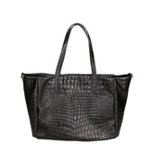Lorella Borsa a spalla da donna Vera pelle croco 06499-019 NERO Gave Lux