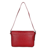 Azzurra Borsa a spalla da donna Vera pelle croco 05699-C10 ROSSO SCURO Gave Lux
