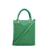 Borsa a mano da donna Misto pelle e tessuto 07149-D47 VERDE Roberta Rossi