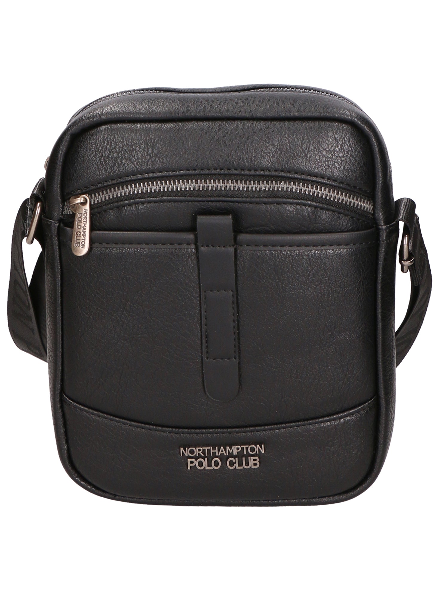 Borsa a tracolla uomo 100% PU Leather PCL3006-BLACK Northampton Polo Club