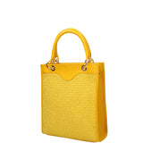 Borsa a mano da donna Misto pelle e tessuto 07149-D04 GIALLO Roberta Rossi
