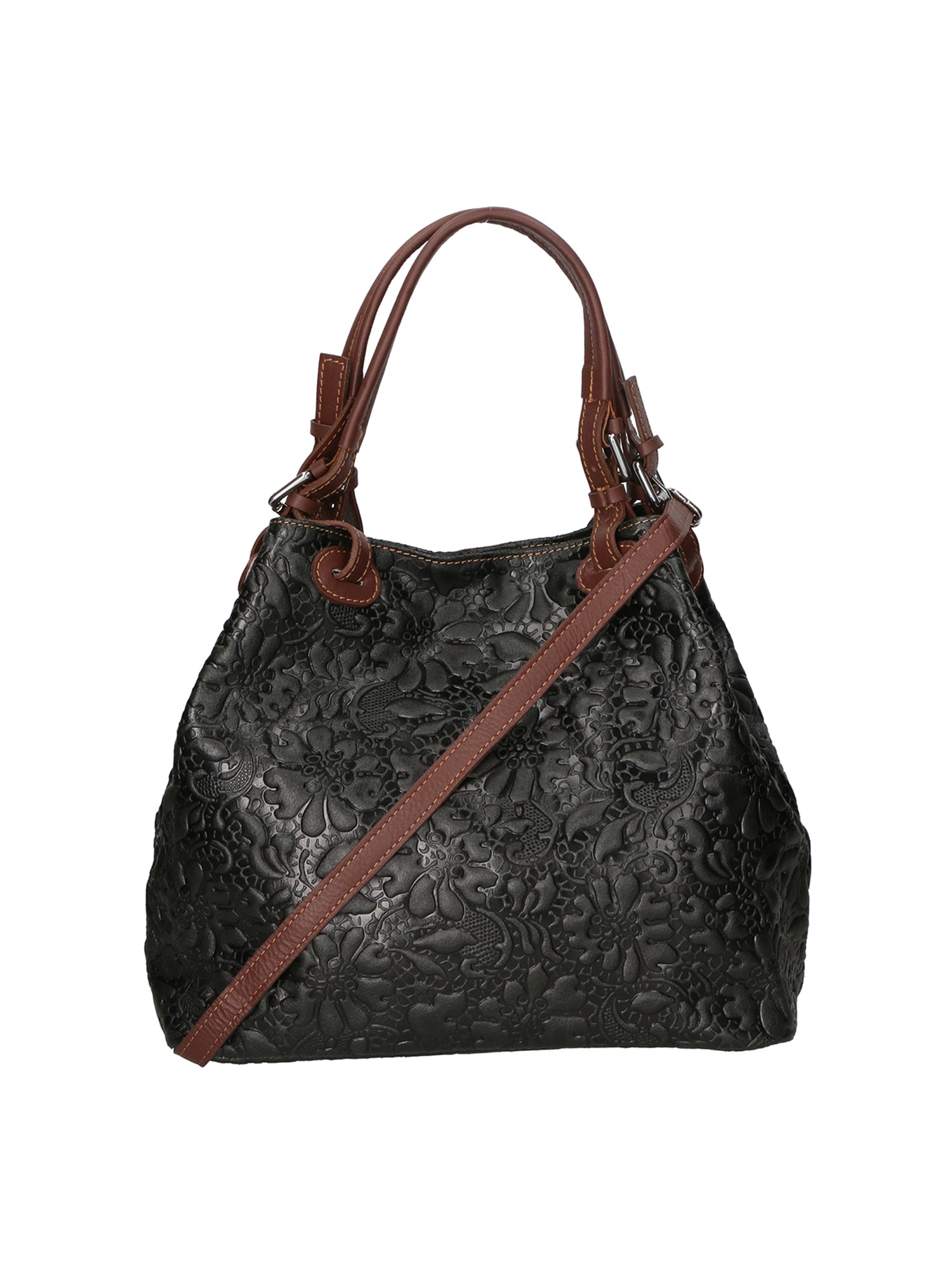 Elenia Borsa a mano da donna Vera pelle 80049-019 NERO Gave Lux