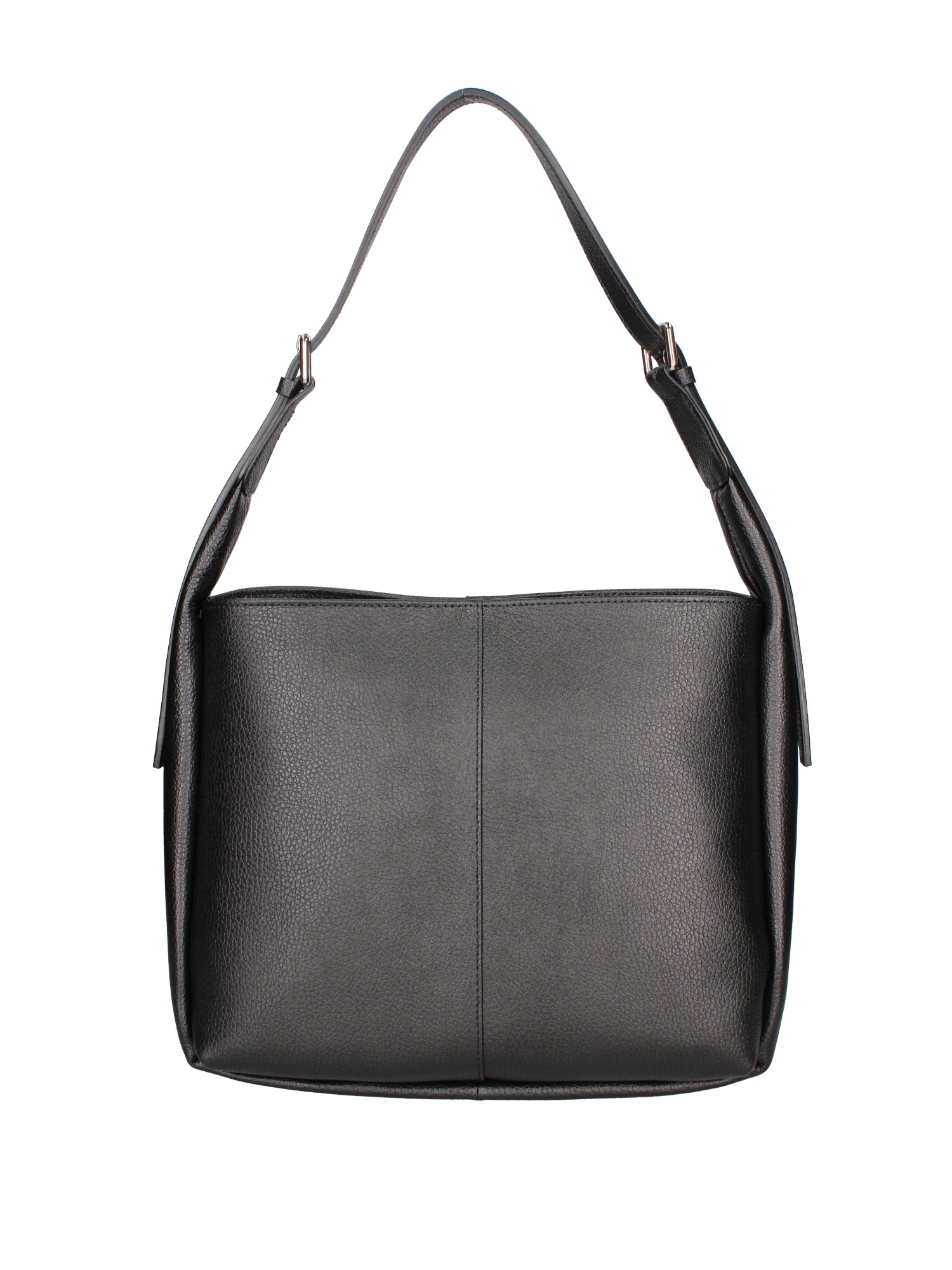 Borsa a spalla da donna Misto pelle e tessuto 07157-D28 NERO Roberta Rossi