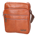 Borsa a tracolla uomo 100% pelle PU PCL3103-BROWN Northampton Polo Club