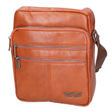 Borsa a tracolla uomo 100% pelle PU PCL3103-BROWN Northampton Polo Club