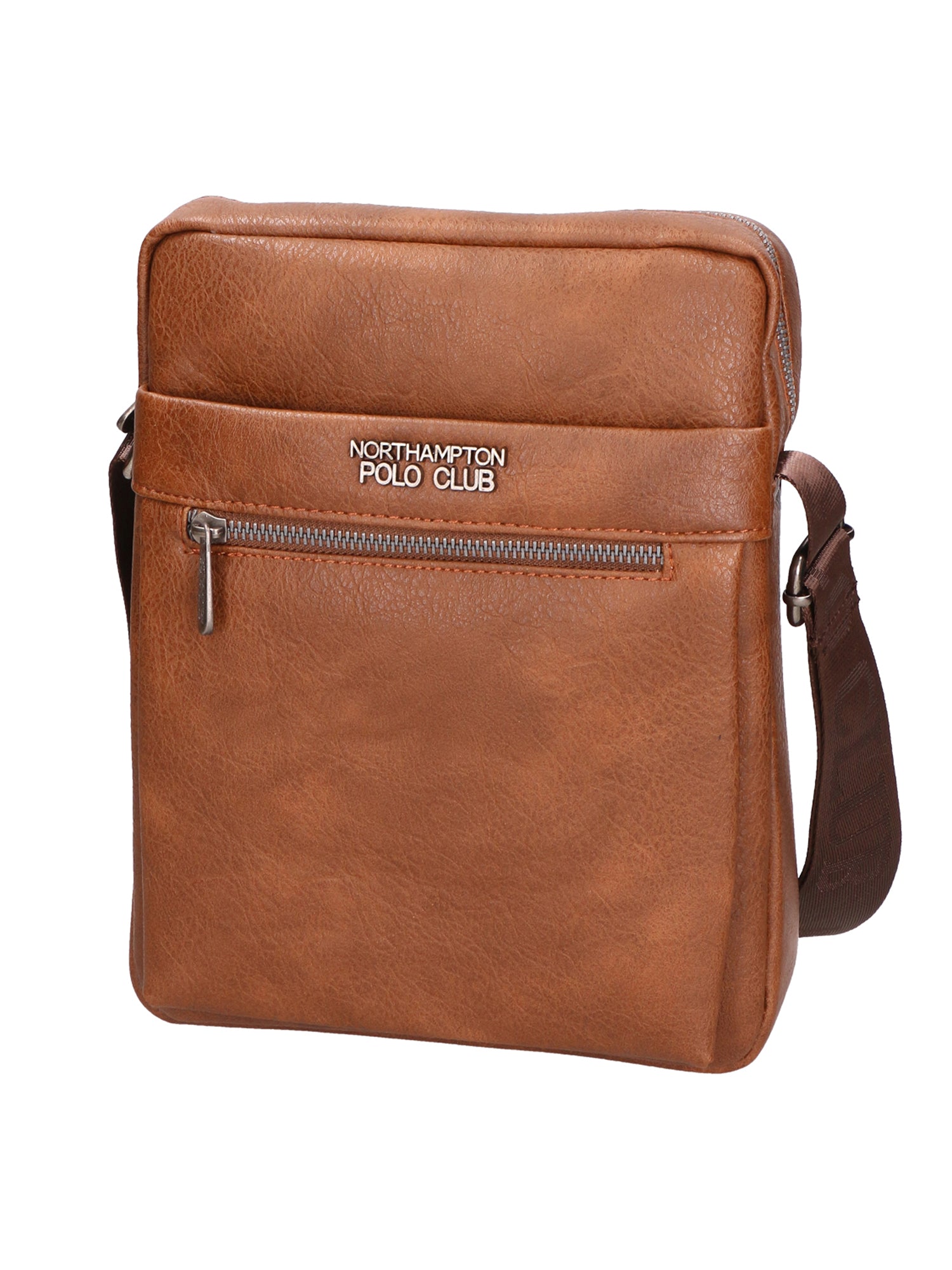 Borsa a tracolla uomo 100% pelle PU PCL3003-BROWN Northampton Polo Club