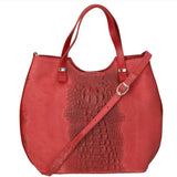 Elda Borsa a mano da donna Vera pelle croco 80046 1-ROSSO Gave Lux