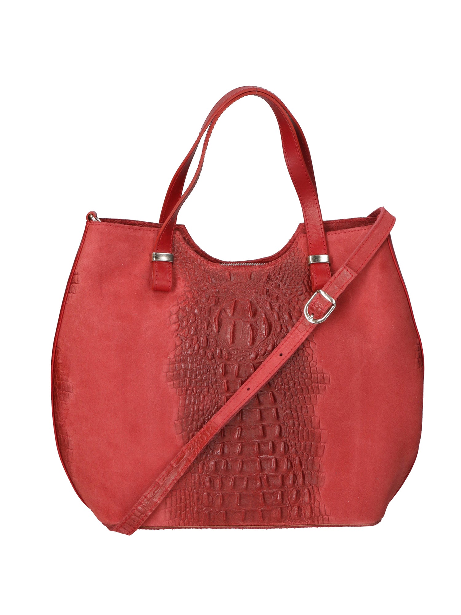 Elda Borsa a mano da donna Vera pelle croco 80046 1-ROSSO Gave Lux