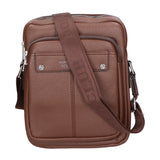 Borsa a tracolla uomo 100% PU Leather PCL3023-LIGHT BROWN Northampton Polo Club