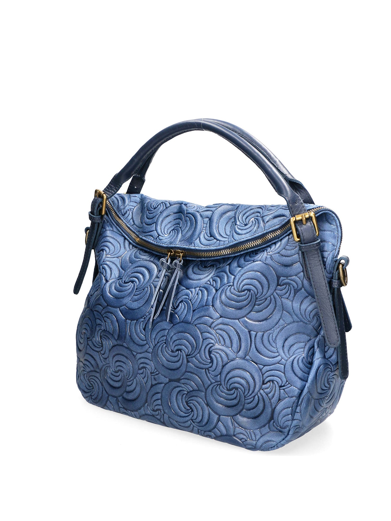 Devis Borsa a mano da donna Vera pelle 80014-012 BLU JEANS Gave Lux