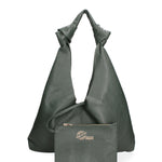 Borsa a spalla da donna 100% vera pelle 07156-D14 VERDE SCURO Viola Castellani