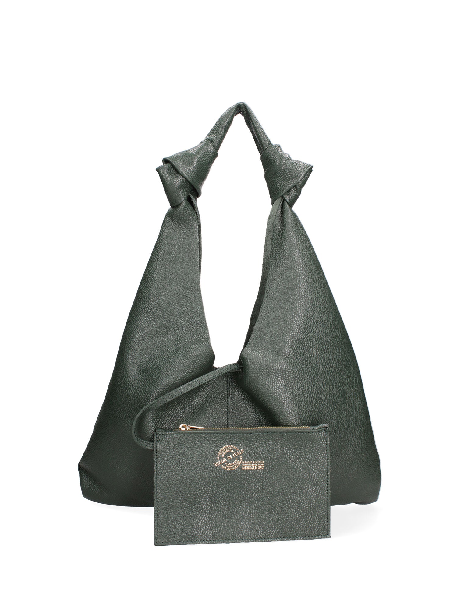 Borsa a spalla da donna 100% vera pelle 07156-D14 VERDE SCURO Viola Castellani