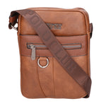 Borsa a tracolla uomo 100% pelle PU PCL3009-BROWN Northampton Polo Club