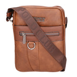Borsa a tracolla uomo 100% pelle PU PCL3009-BROWN Northampton Polo Club