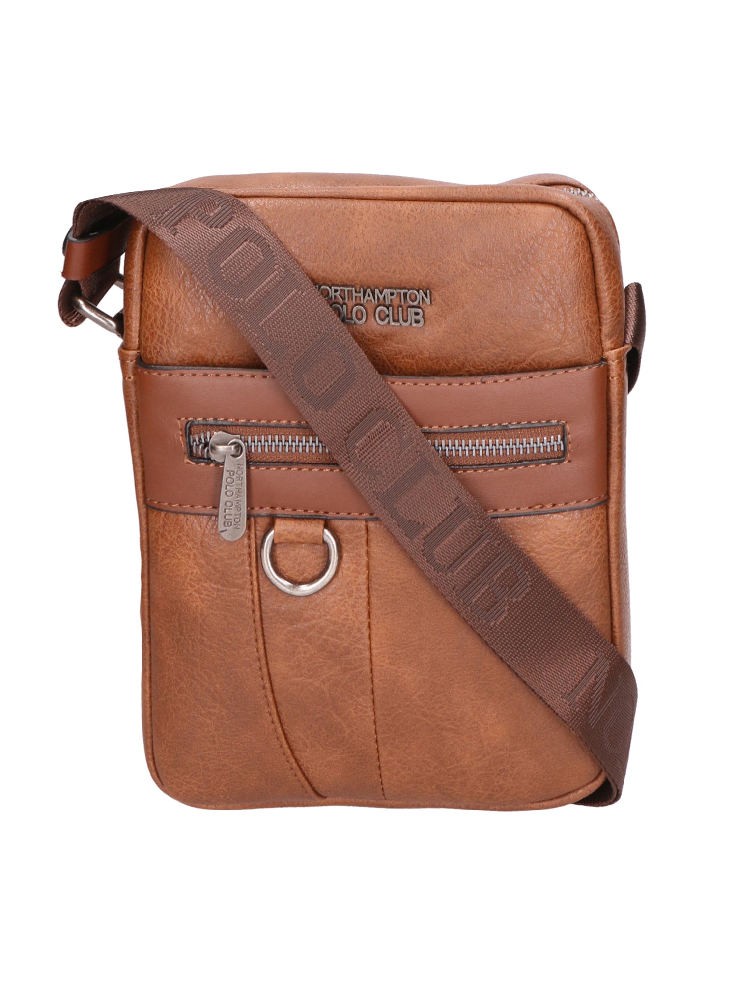 Borsa a tracolla uomo 100% pelle PU PCL3009-BROWN Northampton Polo Club