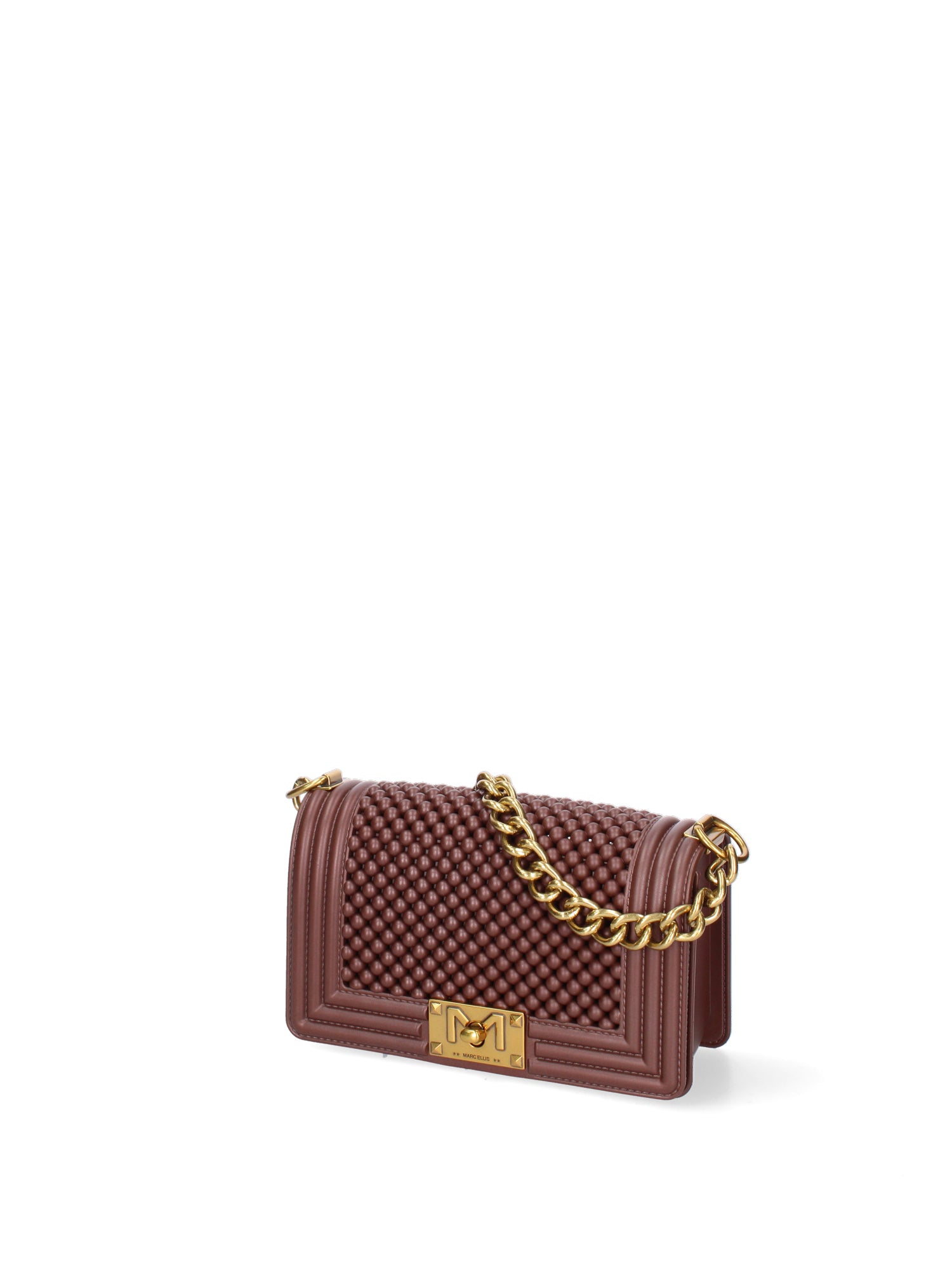 Borsa a mano da donna 100% Pvc FLAT-S-BALL 24-CHOCOLATE - LIGHT OTTONE Marc Ellis