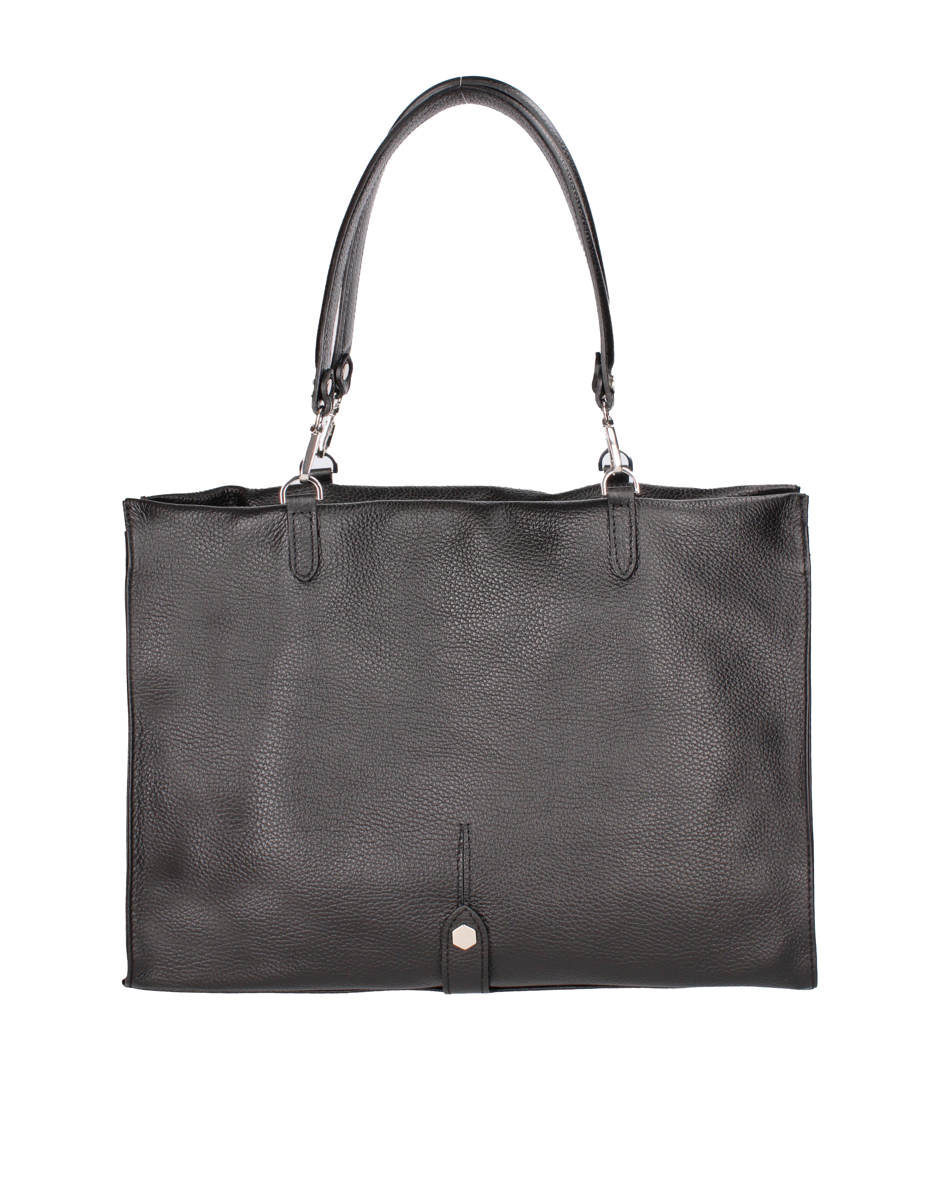 Borsa a mano da donna 100% vera pelle 07138-D28 NERO Roberta Rossi