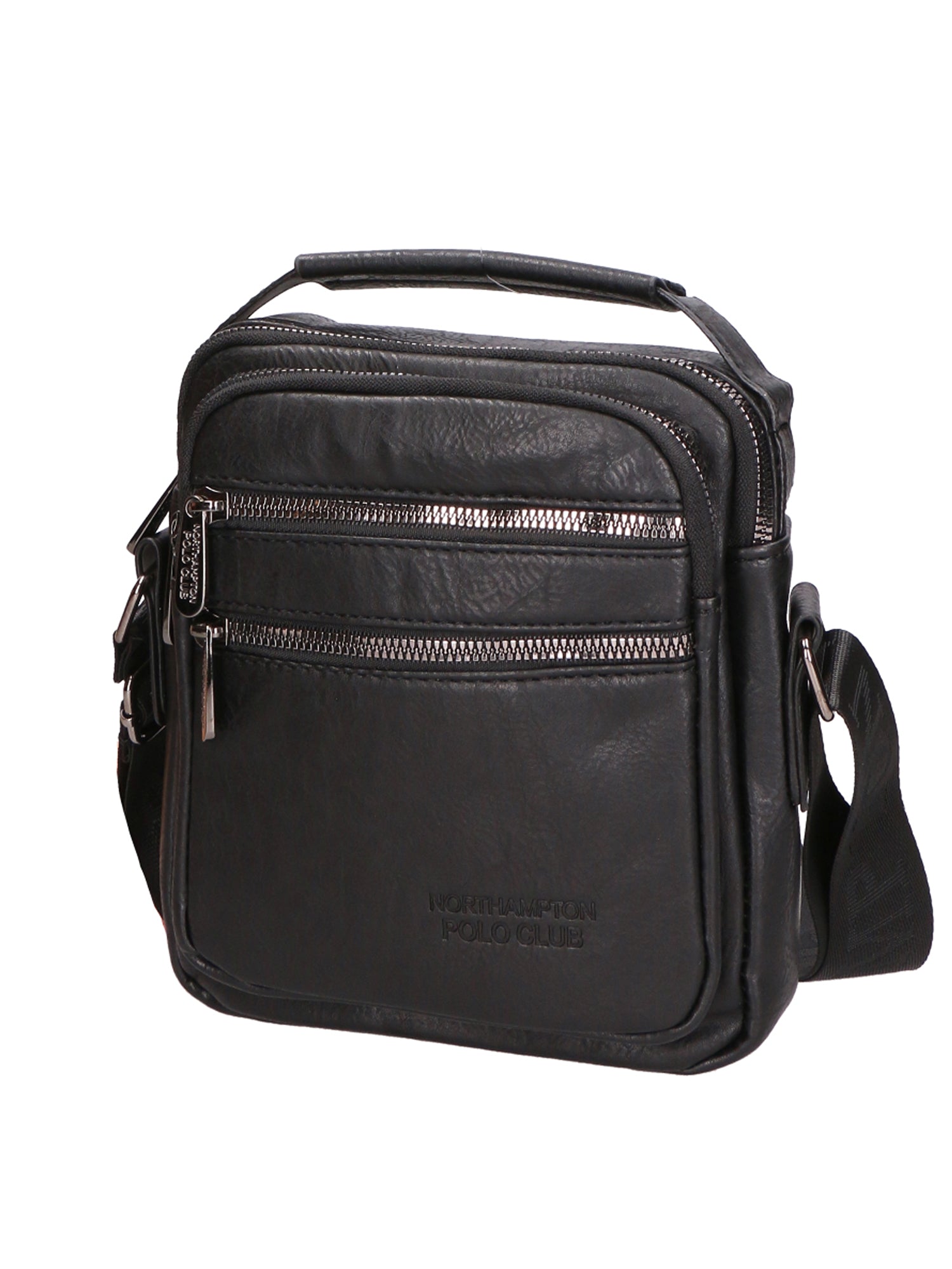 Borsa a tracolla uomo 100% pelle PU PCL3055-BLACK Northampton Polo Club