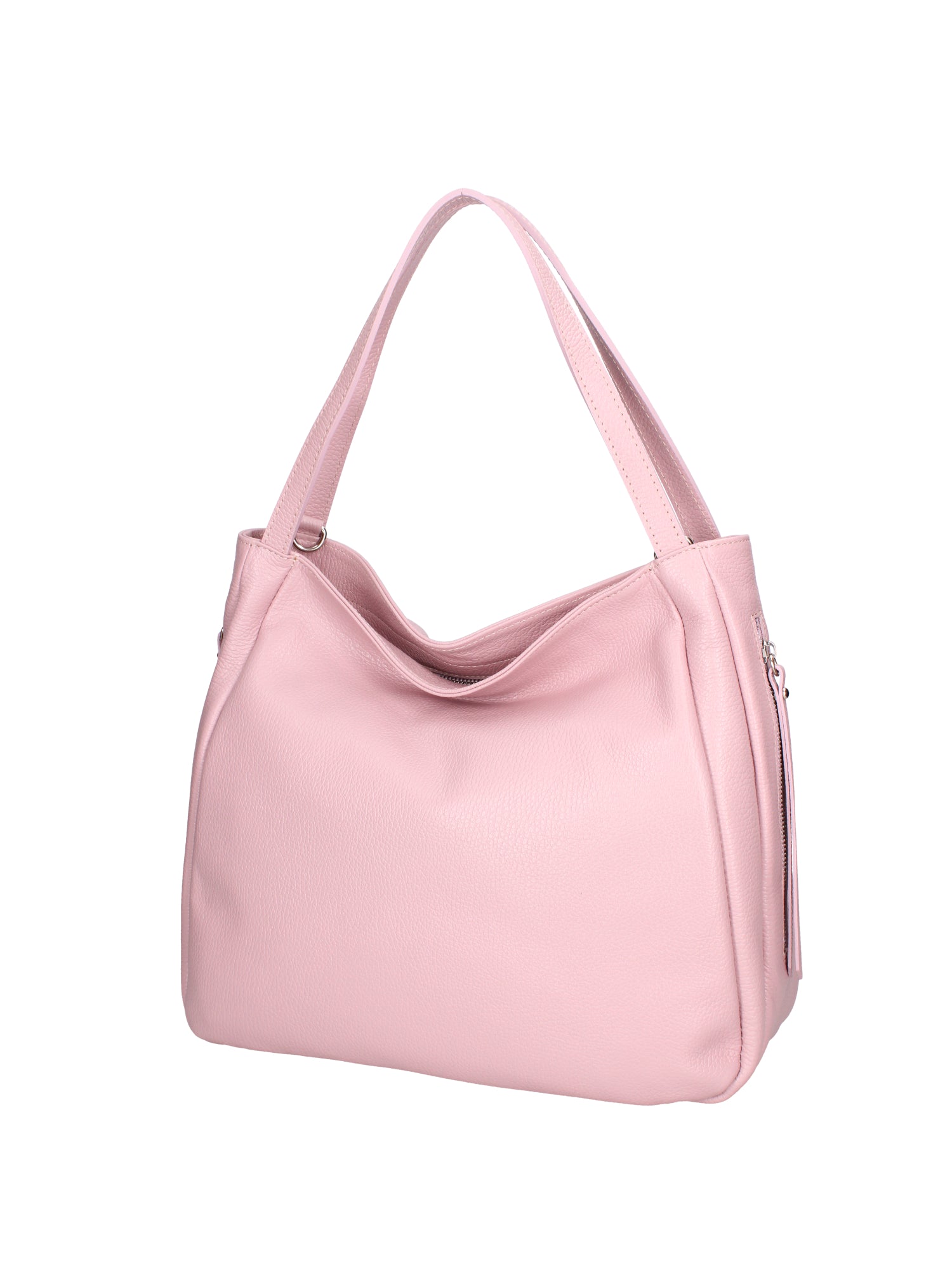 Borsa a spalla da donna Misto pelle e tessuto 07155-D56 PINK Roberta Rossi