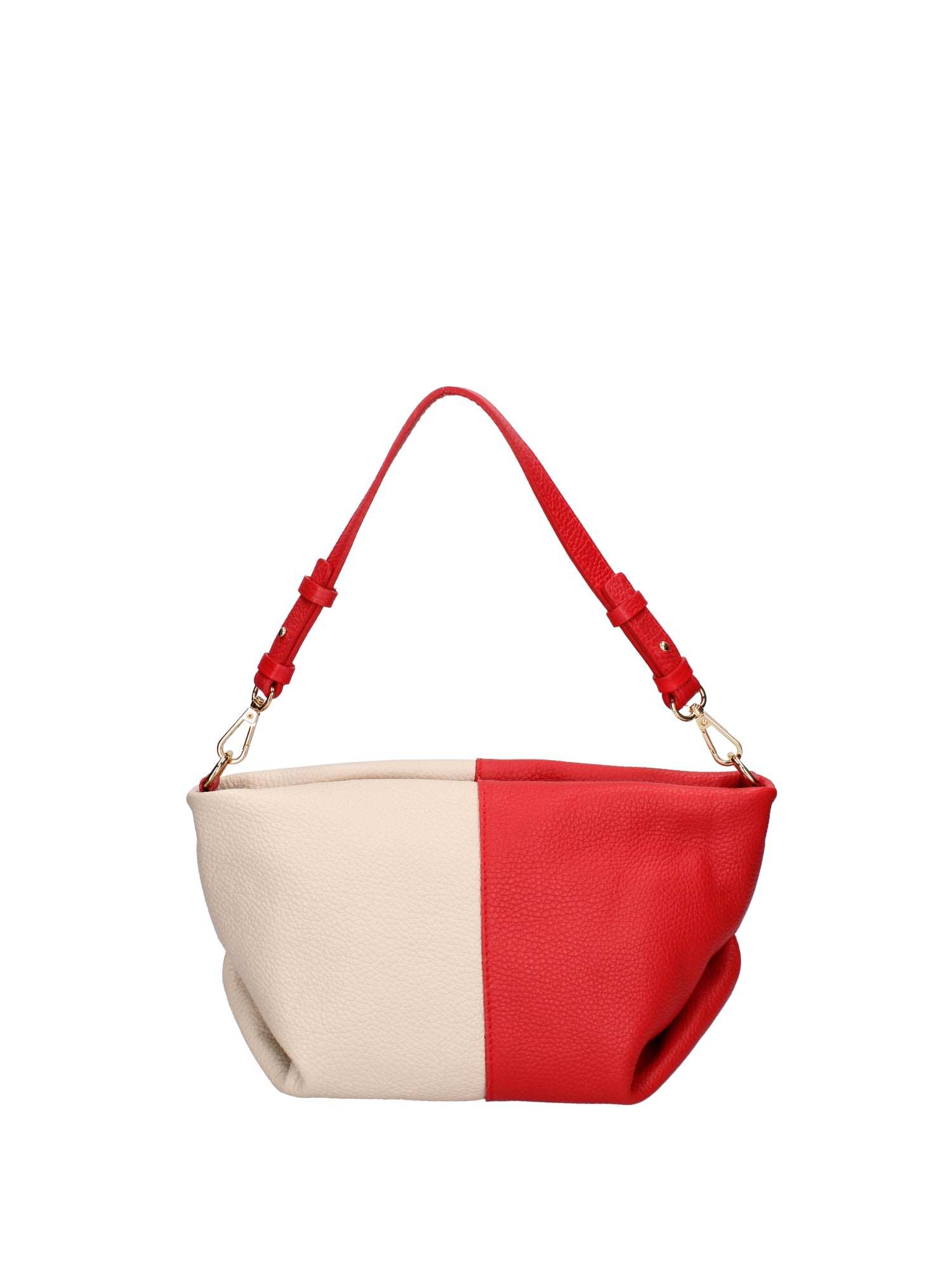 Borsa a spalla da donna Vera pelle 07165-D58 ROSSO+D37 LATTE Roberta Rossi