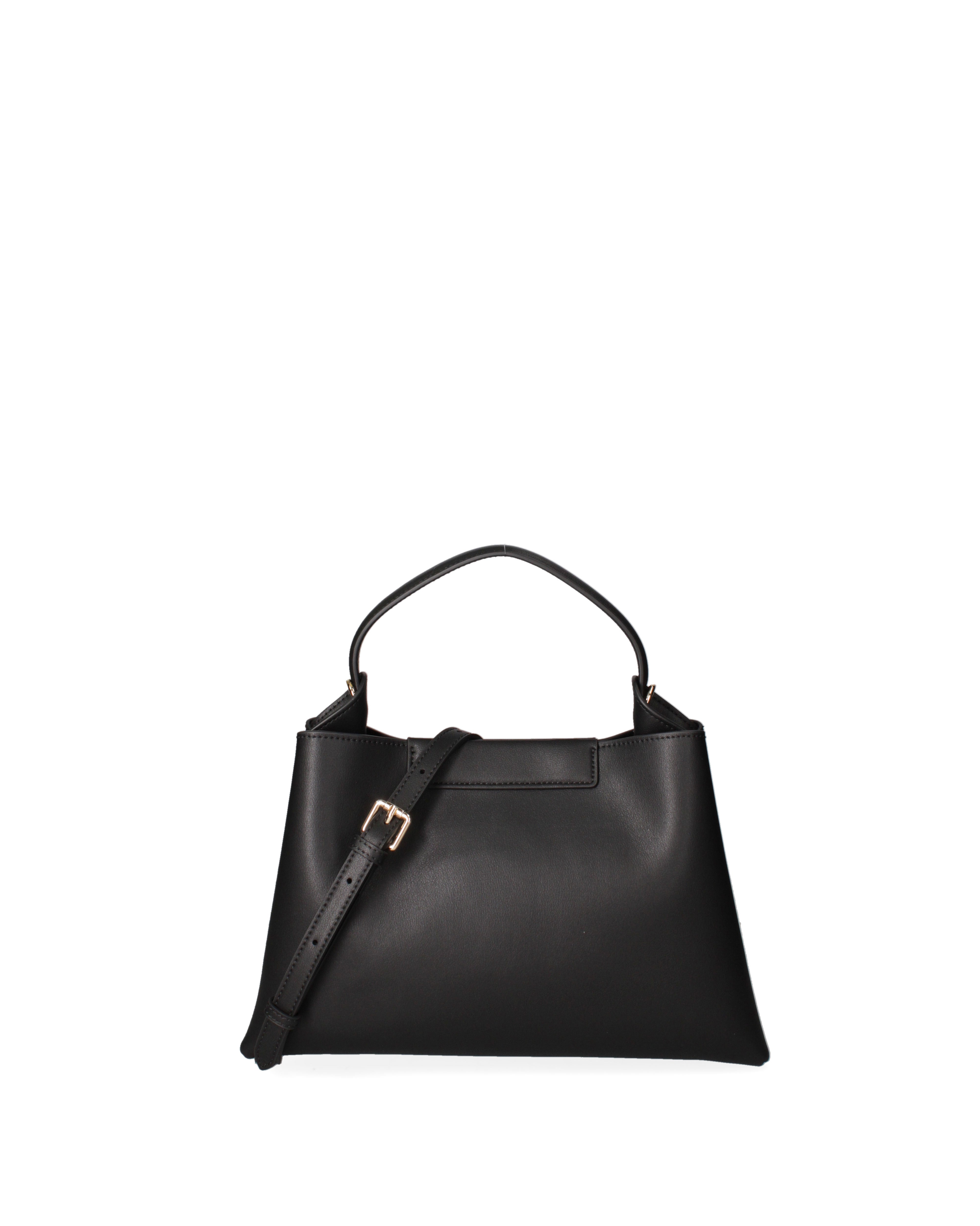 Borsa a mano da donna 100% pelle riciclata 07227-Nero Viola Castellani