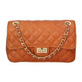 Clizia Borsa a spalla da donna Vera pelle 6078-S17 CUOIO SCURO Gave Lux