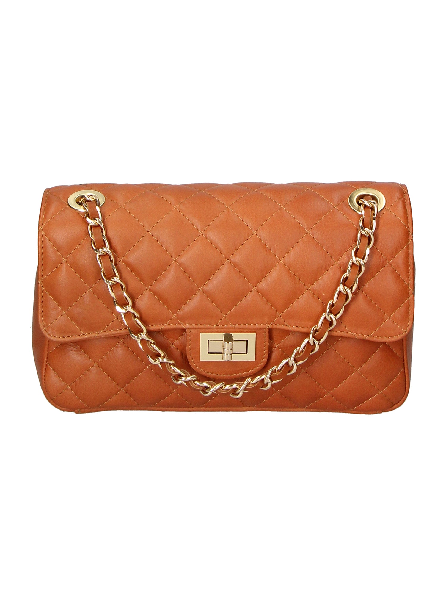 Clizia Borsa a spalla da donna Vera pelle 6078-S17 CUOIO SCURO Gave Lux