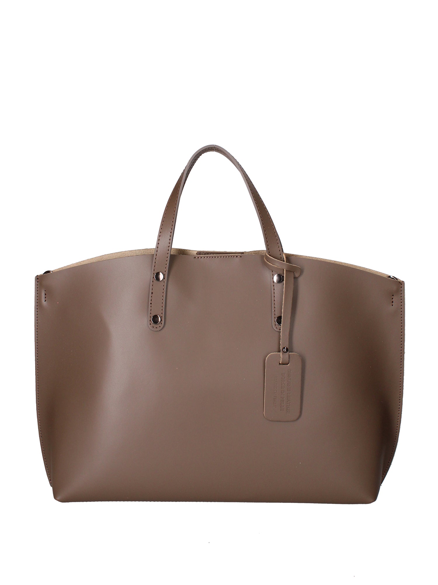 Lumena Borsa a mano da donna Vera pelle 2094-L134 TAUPE SCURO Gave Lux