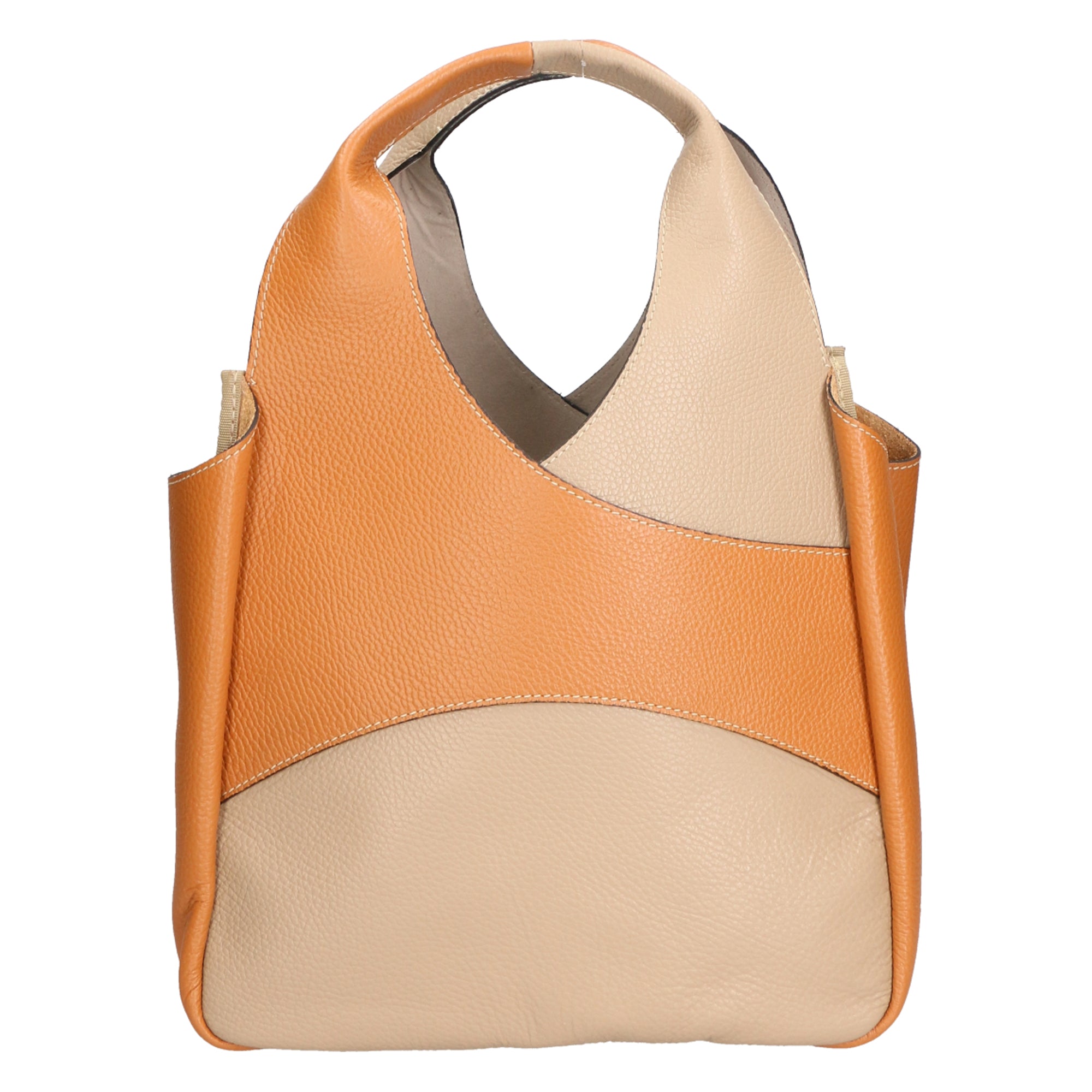 Iside Borsa a mano da donna 100% pelle 05793-D05 CAPPUCCINO + D44 CUOIO Gave Lux
