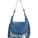 Zefira Borsa a spalla da donna Pelle Scamosciata 8630-BLU Gave Lux