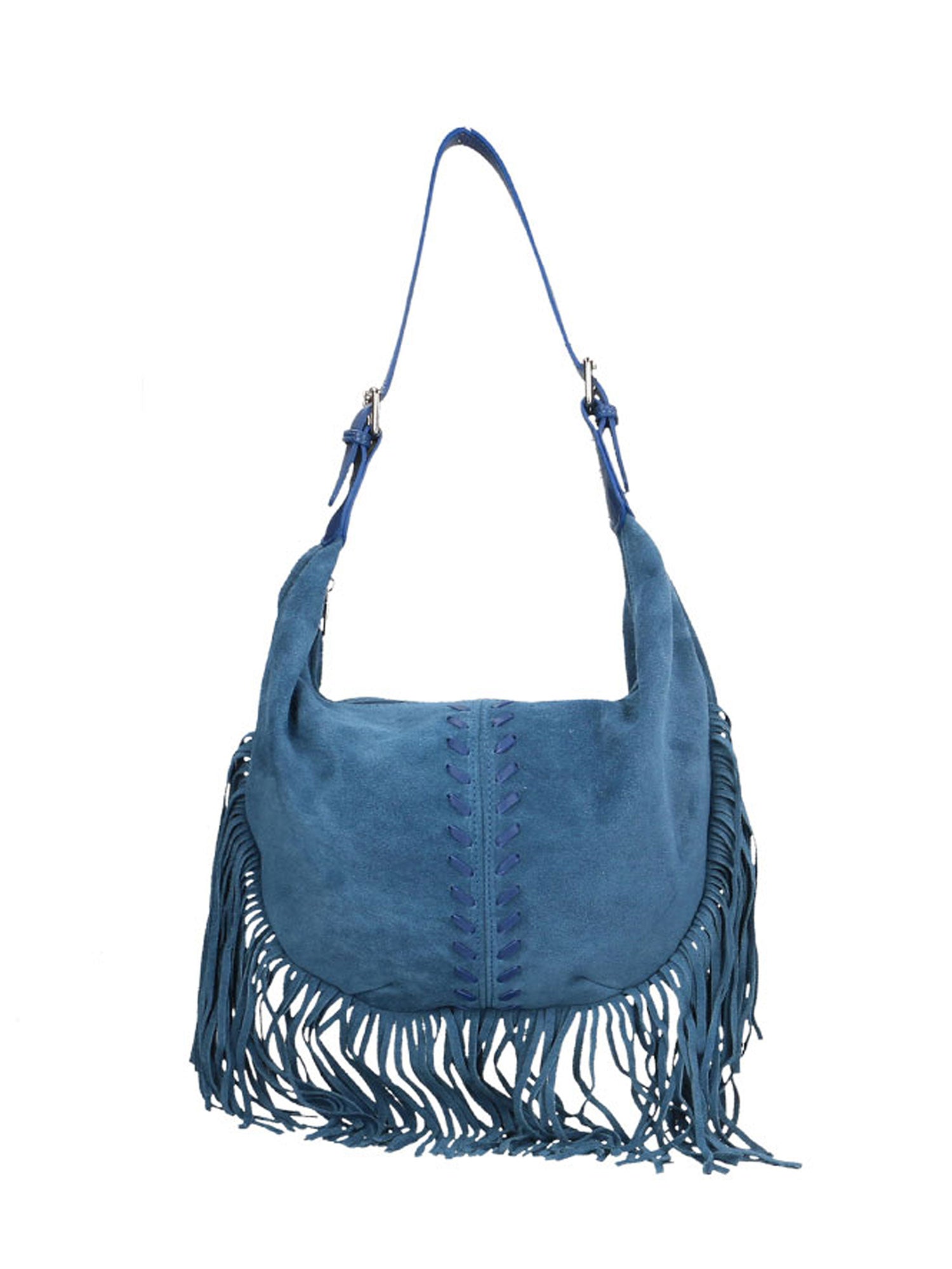 Zefira Borsa a spalla da donna Pelle Scamosciata 8630-BLU Gave Lux