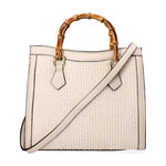 Aella Borsa a mano da donna Paglia e Vera Pelle 5097-148 BEIGE+D37 LATTE Gave Lux