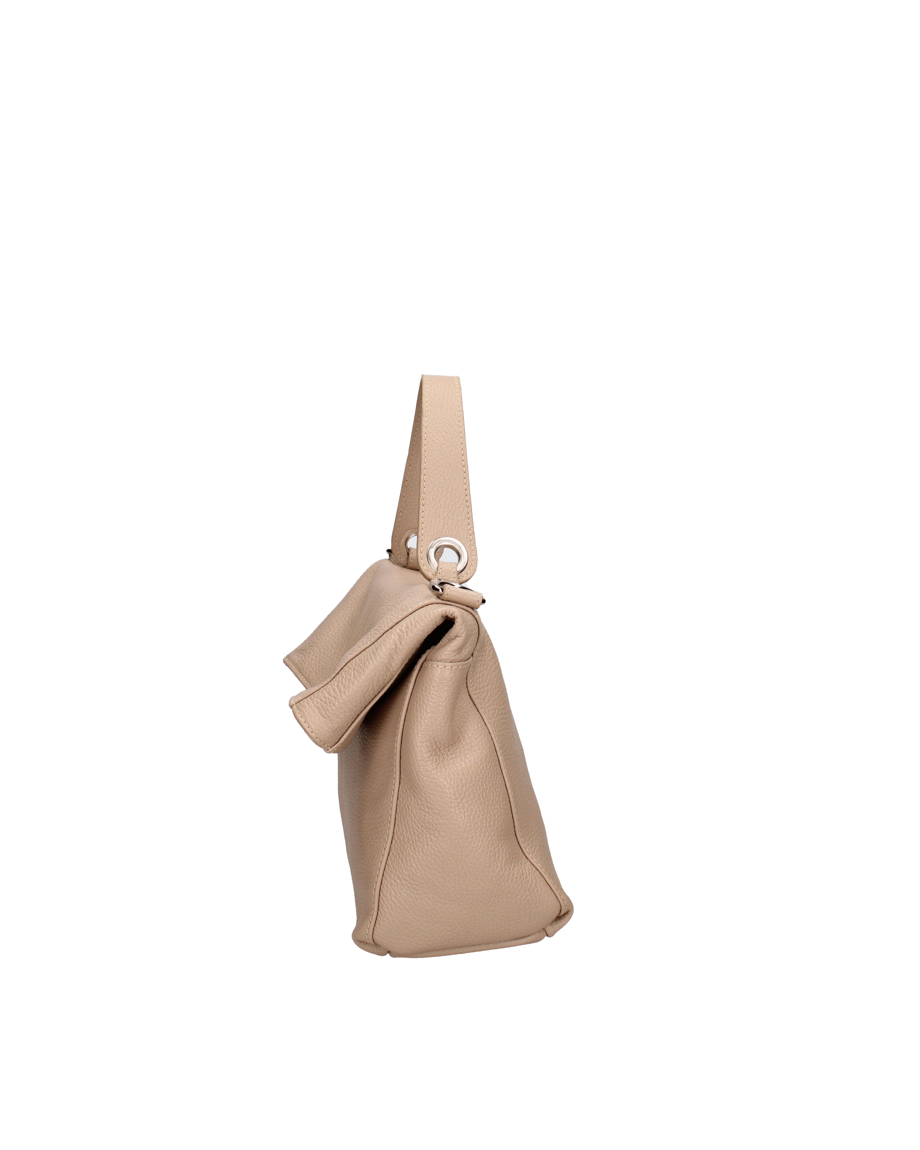 Borsa a spalla da donna Vera pelle 07159-D05 CAPPUCCINO Viola Castellani