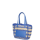 Borsa a mano da donna Paglia intrecciata 07382-BLUE G88A Viola Castellani