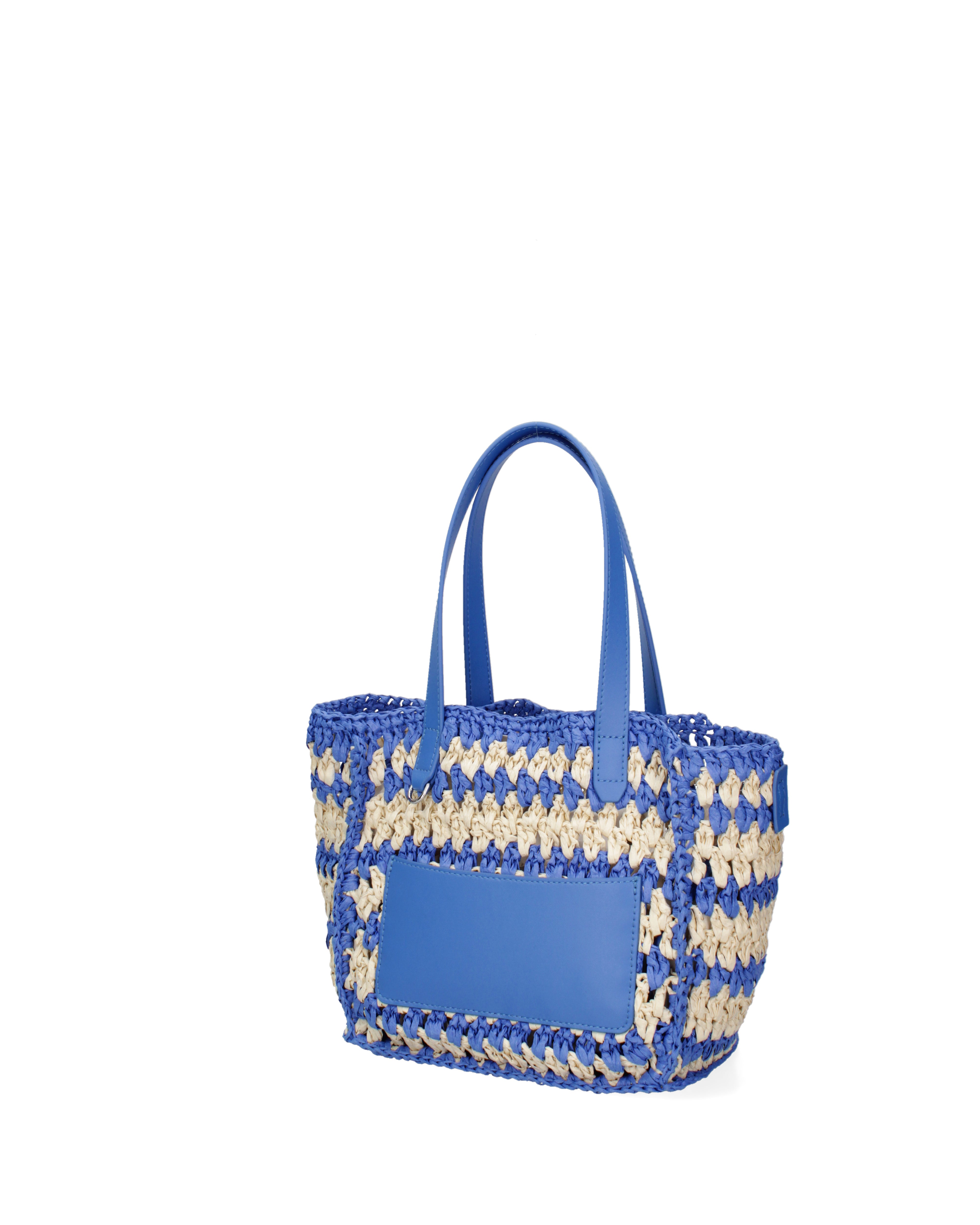 Borsa a mano da donna Paglia intrecciata 07382-BLUE G88A Viola Castellani