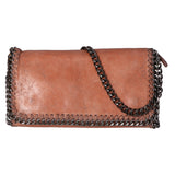 Livorno Borsa a Spalla Donna Vera Pelle 1144-CUOIO Gave Lux