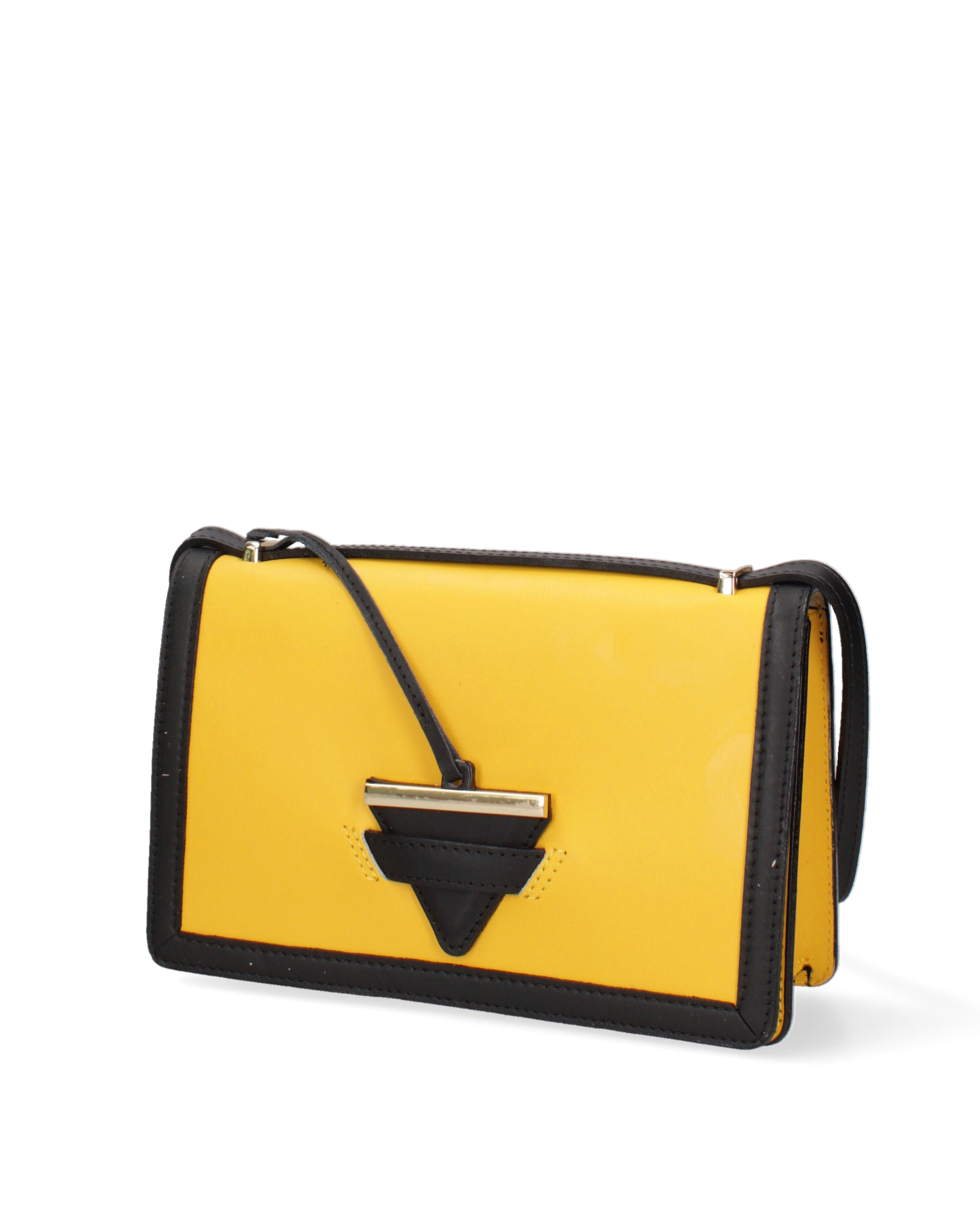 Ardena Borsa a tracolla da donna Vera pelle 1324-GIALLO+NERO Gave Lux