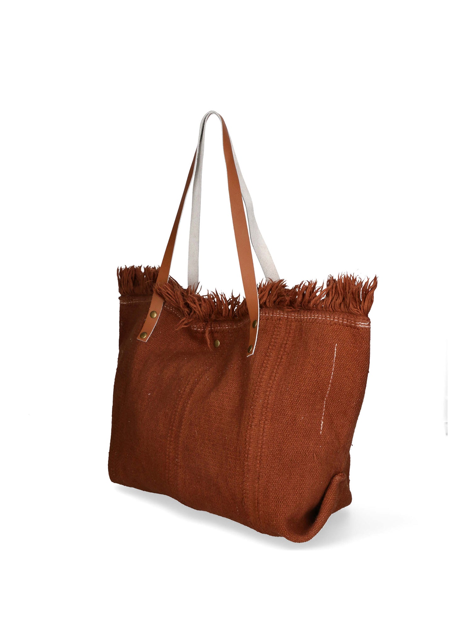 Agnese Borsa Shopper da donna Cotone e pelle 04649-D21 MARRONE BROWN Gave Lux