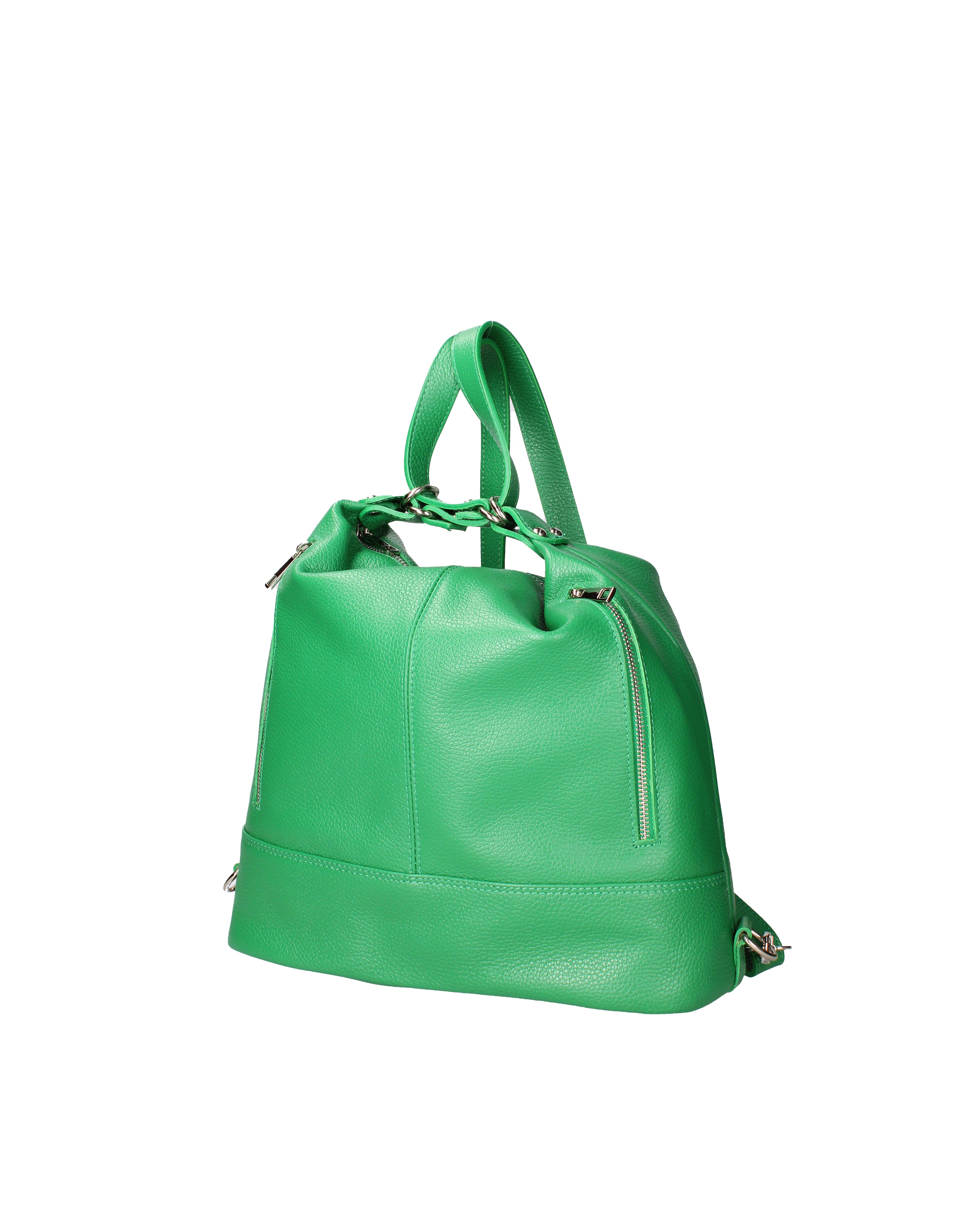 Vera pelle 07135-D47 VERDE MELA Borsa a spalla convertibile Anjelica Viola Castellani