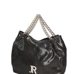 Borsa a spalla da donna Vera pelle e metallo JR-W-1115TJ-BLACK-SILVER John Richmond