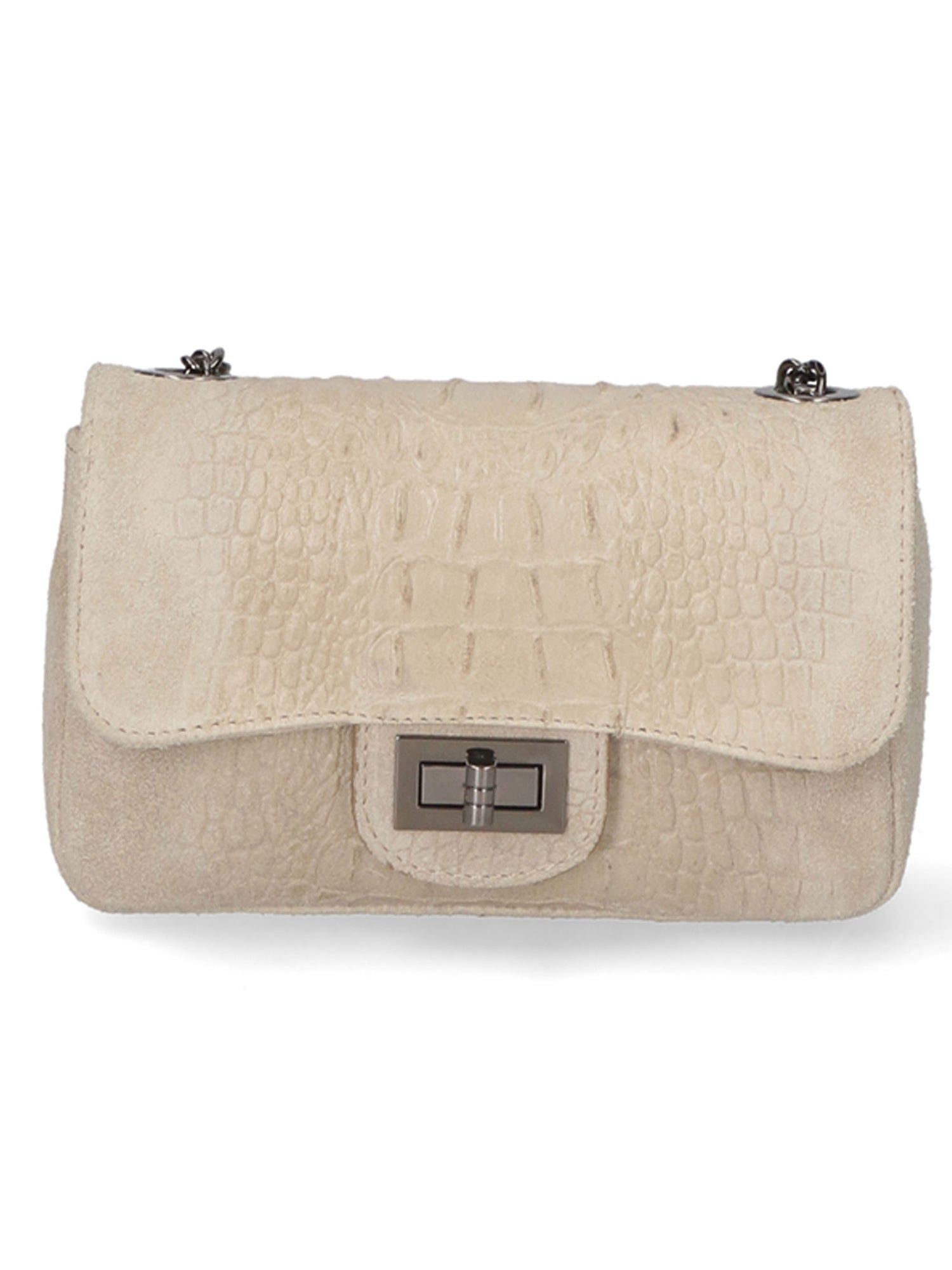 Camilla Borsa a tracolla da donna Pelle scamosciata croco 10029-TAUPE Gave Lux