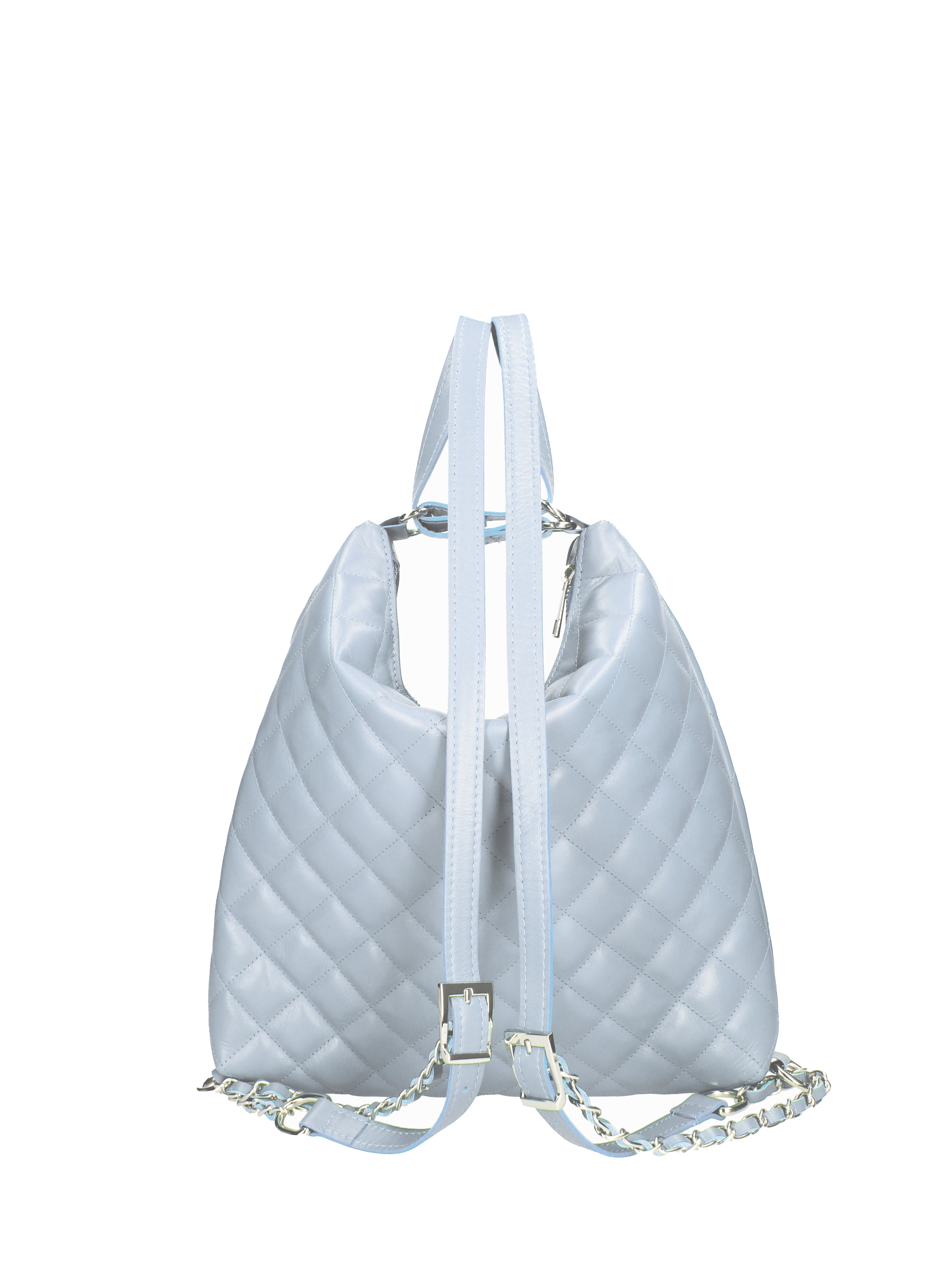 Borsa a spalla convertibile in zaino Vera pelle 07144-S92 CELESTE Roberta Rossi