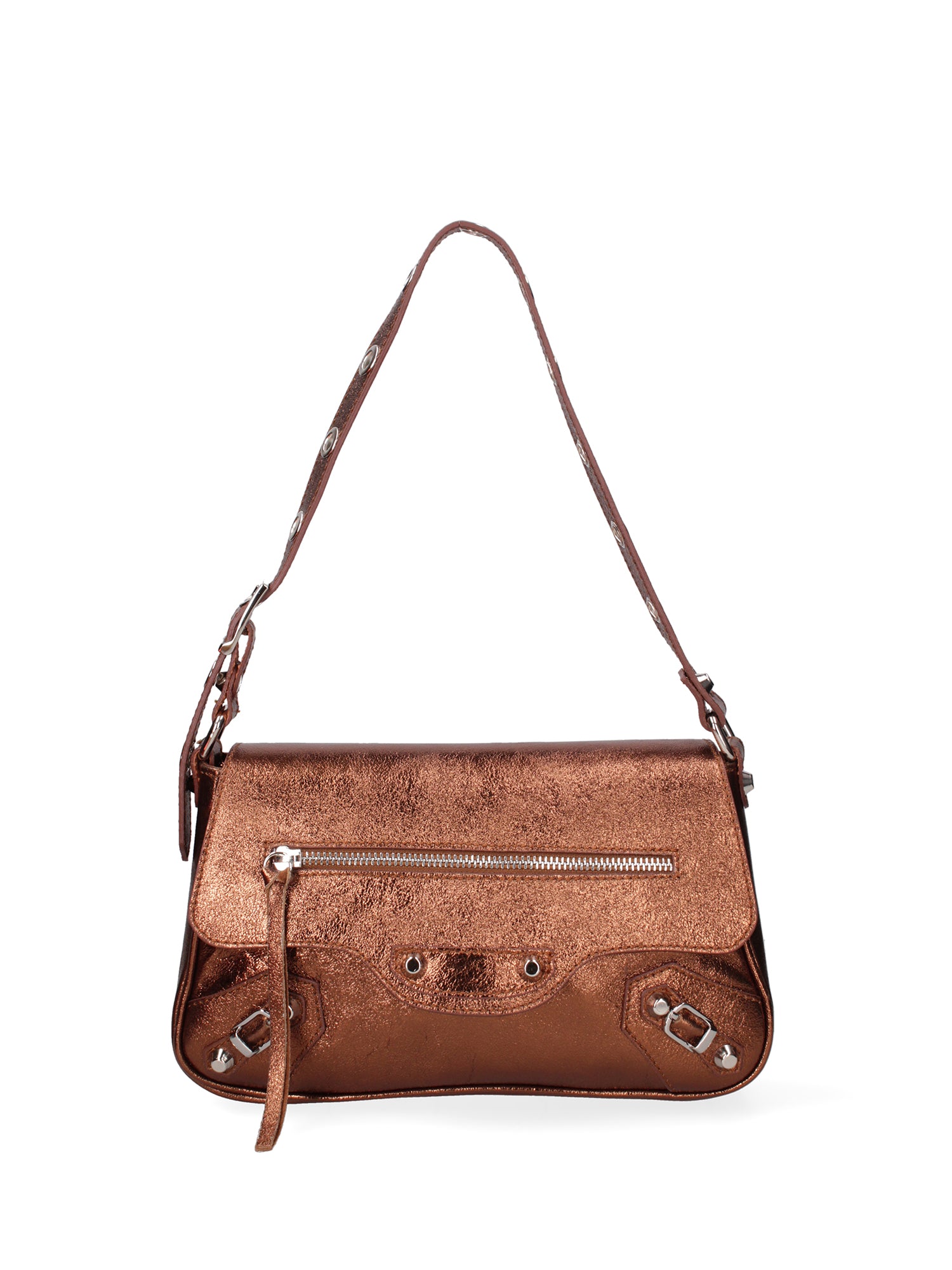 Borsa a spalla da donna Vera pelle 07234-L006 RAME Roberta Rossi