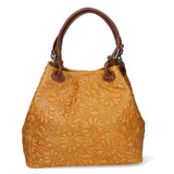 Elenia Borsa a mano da donna Vera pelle 80049-031 CUOIO SCURO Gave Lux