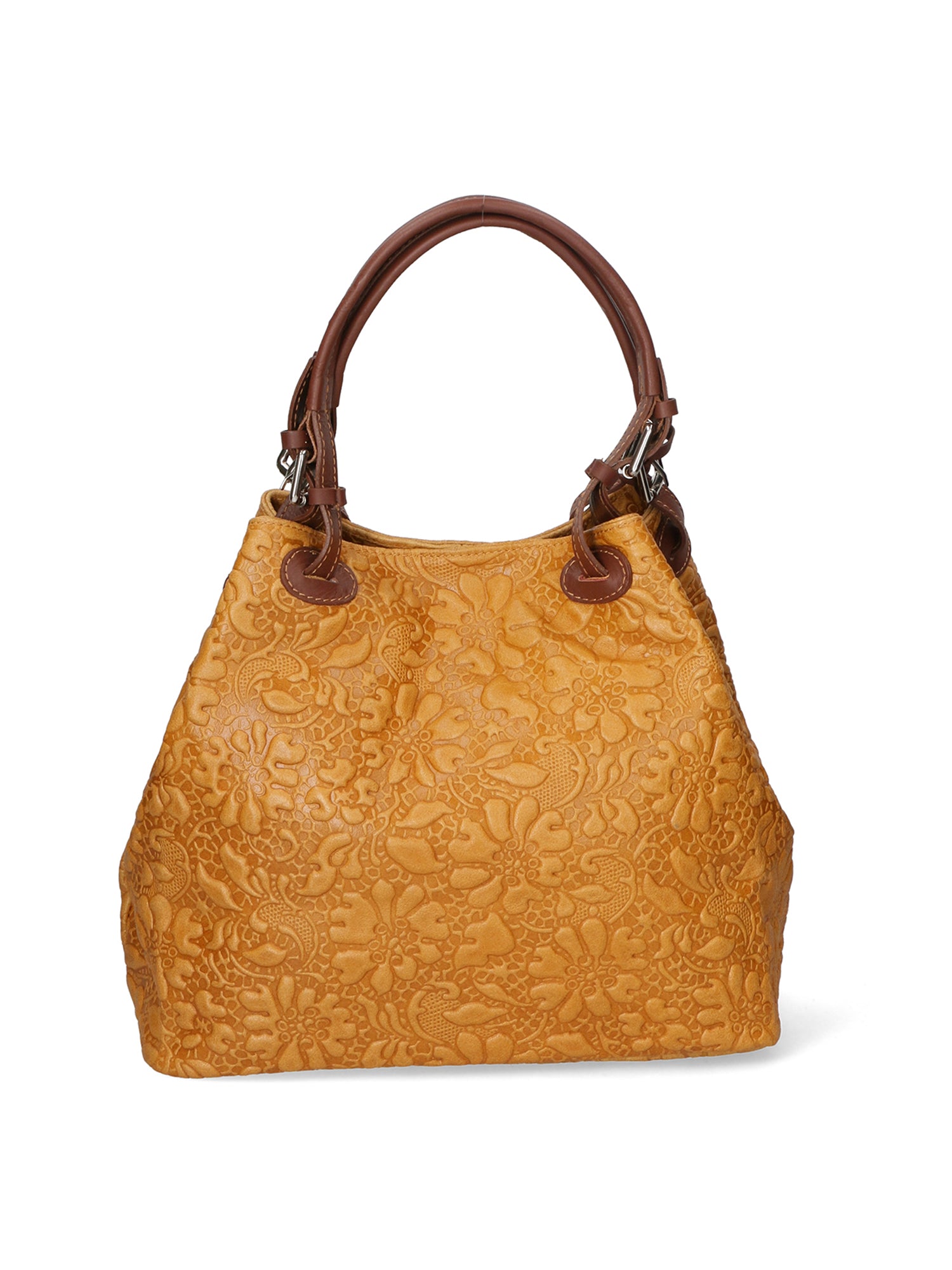 Elenia Borsa a mano da donna Vera pelle 80049-031 CUOIO SCURO Gave Lux