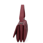Borsa a spalla da donna Ecopelle vegana 637-1-BURGUNDY Diana&co