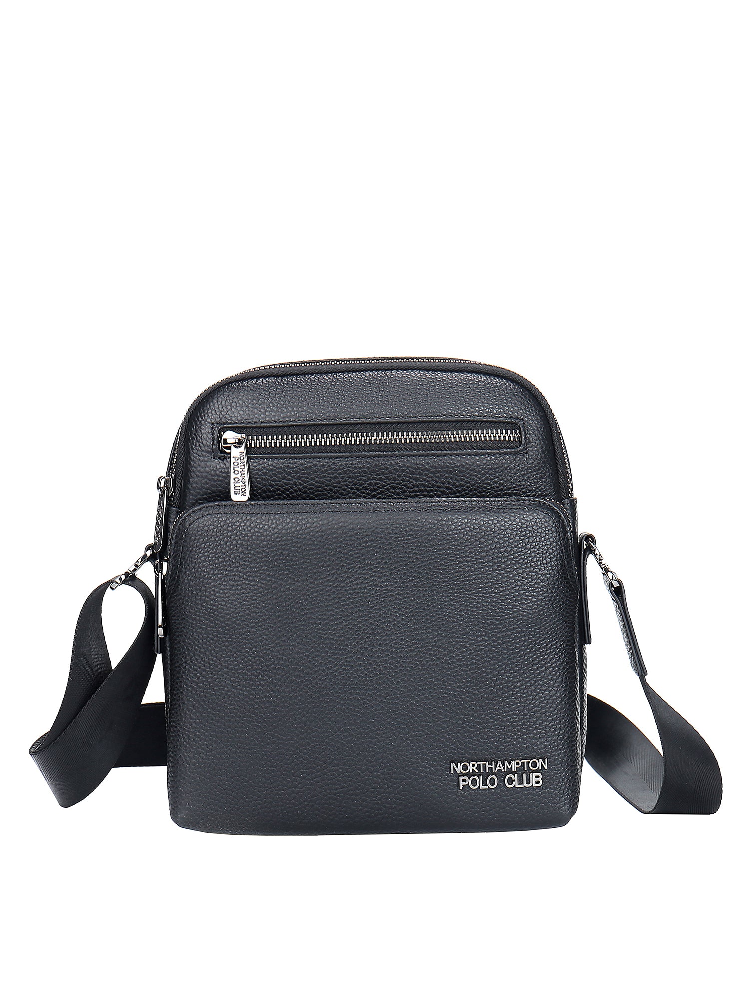 Borsa a tracolla uomo vera pelle Casual PC3336-NERO Northampton Polo Club