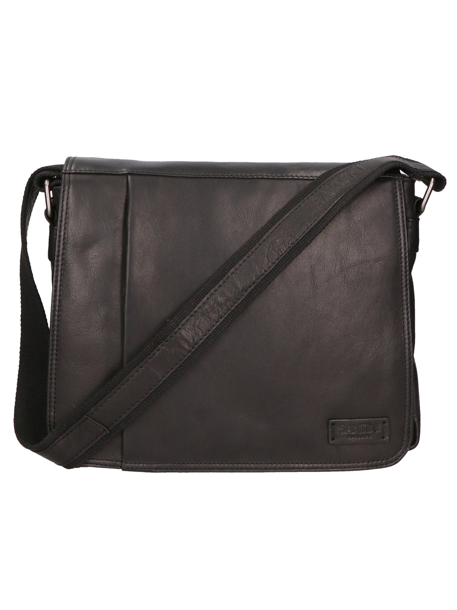 Borsa a tracolla unisex vera pelle 100% pelle SN5862247-BLACK Santini Firenze